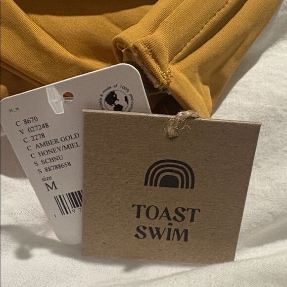 Free People Toast Signature Cinch Bandeau Bikini Top Amber Gold - Picture 5 of 5